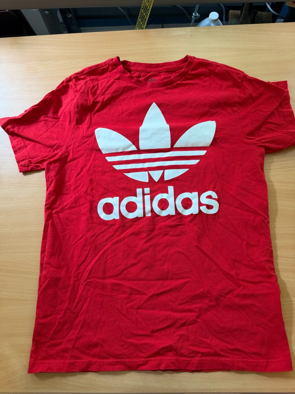 adidas Red Trefoil Logo Crewneck Tee